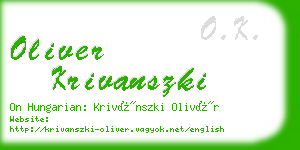 oliver krivanszki business card